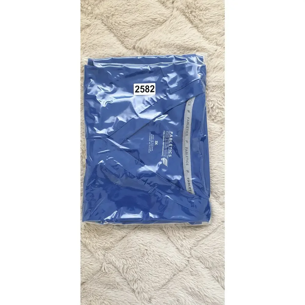 Fabletics NWOT Helix Scrub Top V-neck Mens 3X Royal Blue Lightweight READ